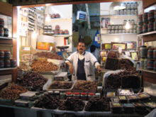 Muslims traditionally break their fasts in Ramadan with dates (like those offered by this date seller in Kuwait City), as was the practice (Sunnah) of Muhammad.